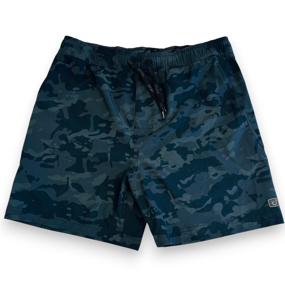 AVID Mens M Volley Fishing Boardshorts Black Camoflauge